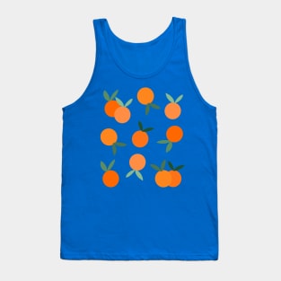 Orange Fruit Pattern with Green Leaves Tank Top
